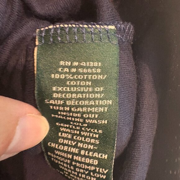 Ralph Lauren T Shirt Size Medium Women Navy Polka Dot Short Sleeve Tee - Picture 4 of 4